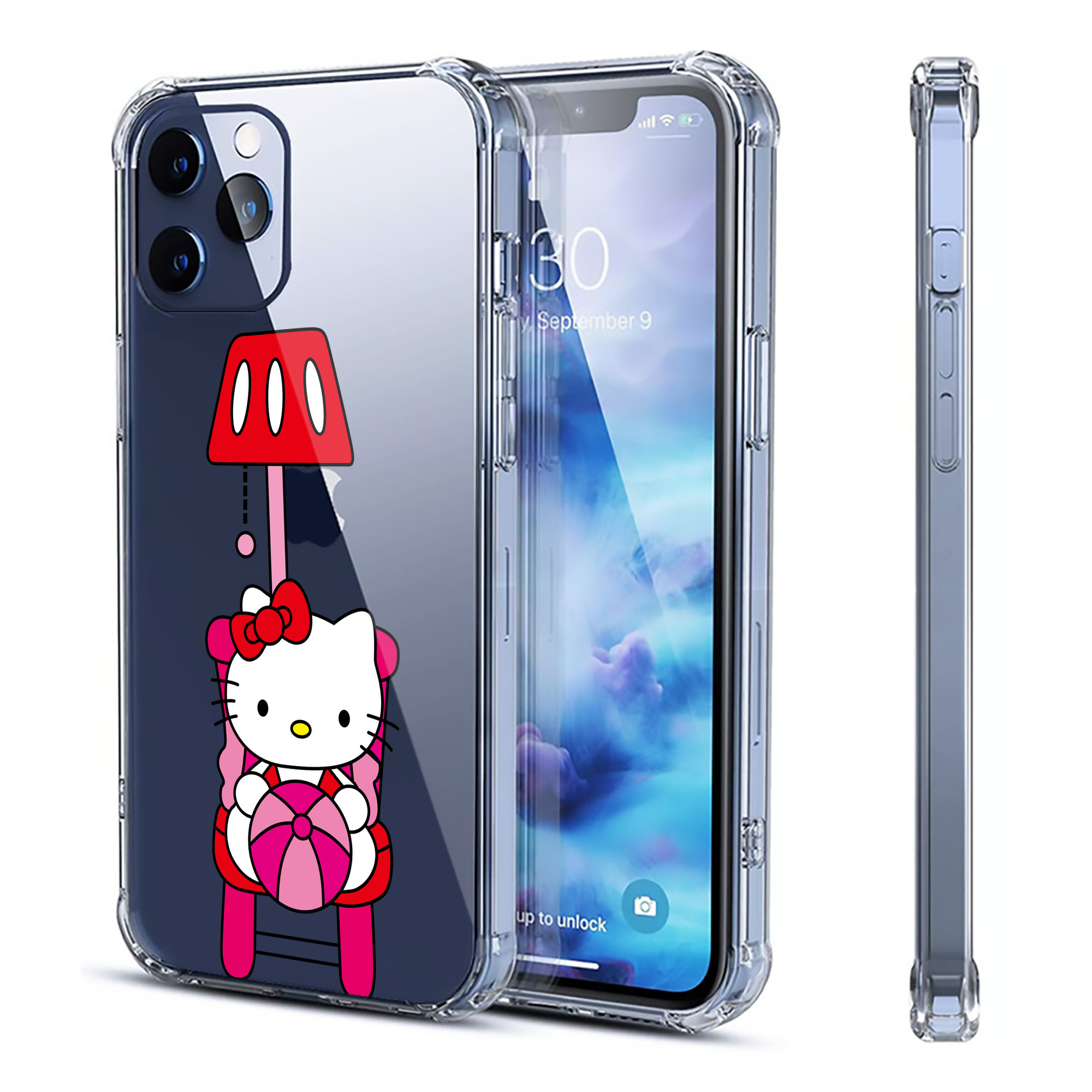（画像用） Hello Kitty ハローキティ 【iPhone 12シリーズ対応】透明スマホケース（クリアソフトケース）